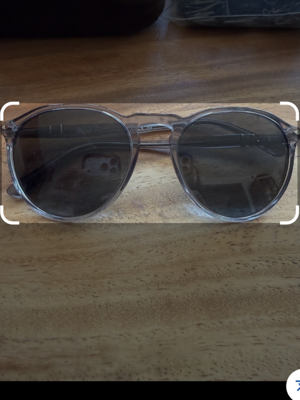 Persol Clear/Transparent Frame Sunglasses with Dark Lenses